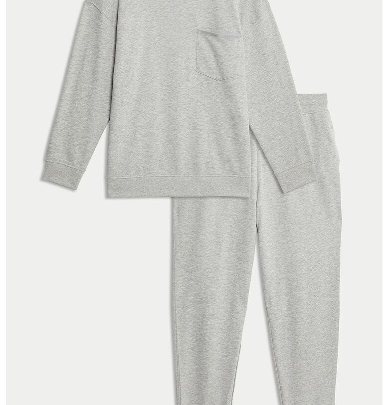 Дълга памучна пижама Marks  Spencer