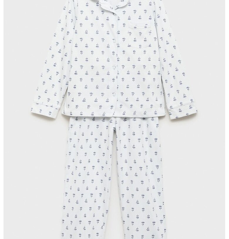 Дълга пижама с графична шарка Mango