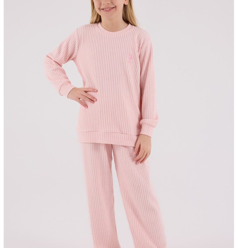 Дълга рипсена пижама с лого US Polo Assn