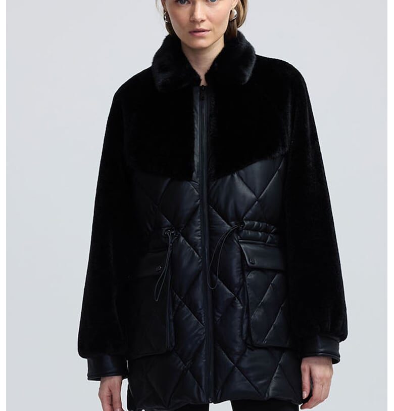 Дълго зимно яке от еко кожа Ipekyol