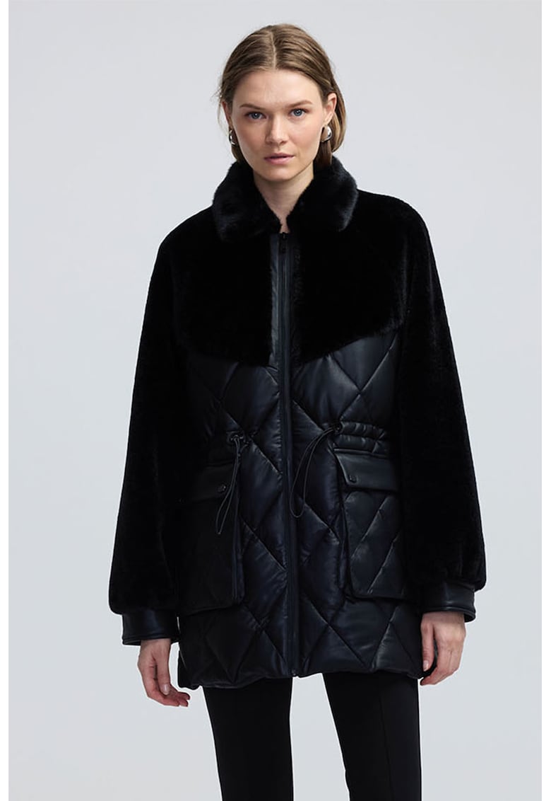 Дълго зимно яке от еко кожа Ipekyol