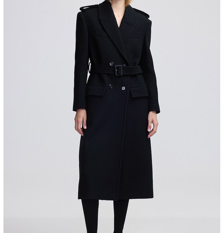 Дълго палто с вълна с колан Ipekyol