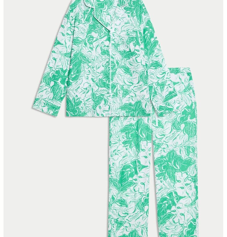 Дълъг панталон с абстрактна шарка Marks  Spencer