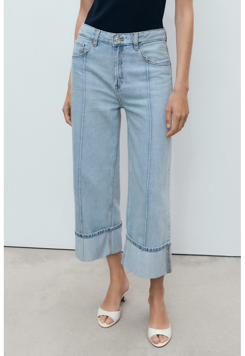 Дънки 3/4 с широк крачол Mango