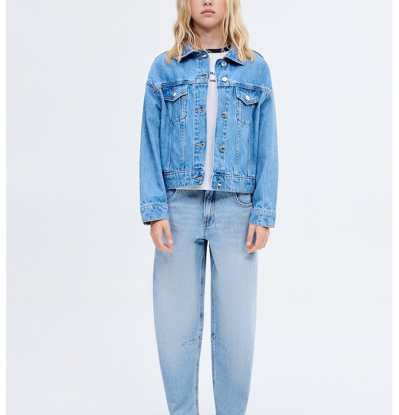 Дънки Barrel с миди талия Mango