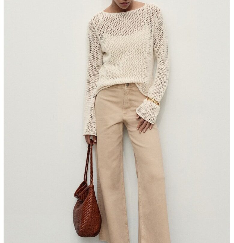 Дънки Catherin с широк крачол Mango