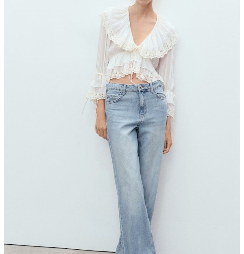 Дънки Danila с широк крачол Mango