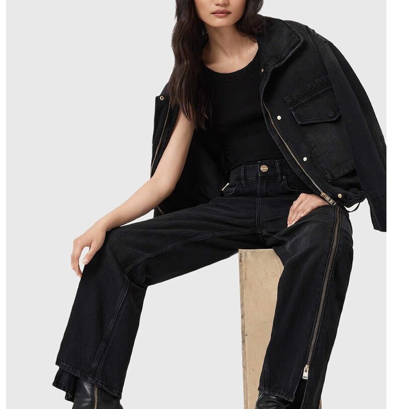 Дънки Frankie с декоративни ципове AllSaints