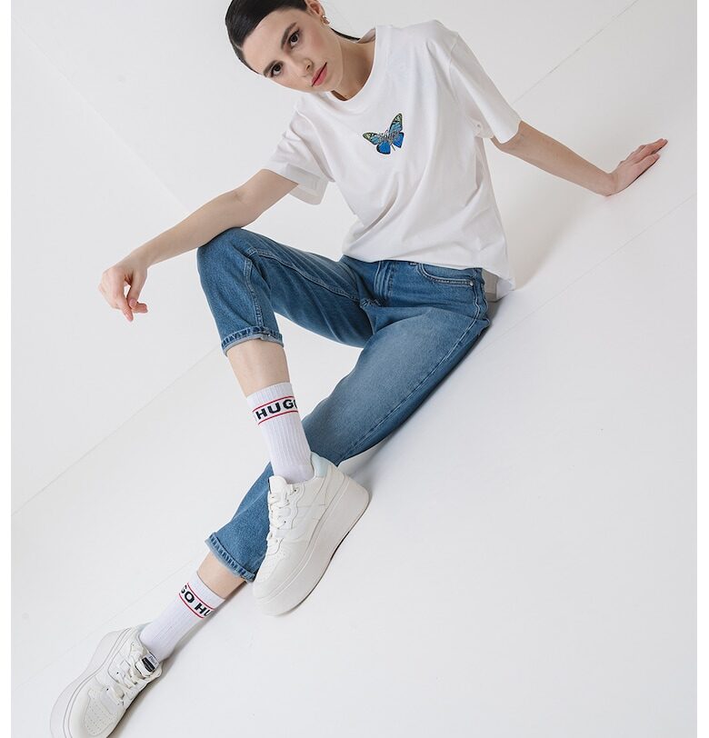 Дънки Mom FIt с висока талия HUGO