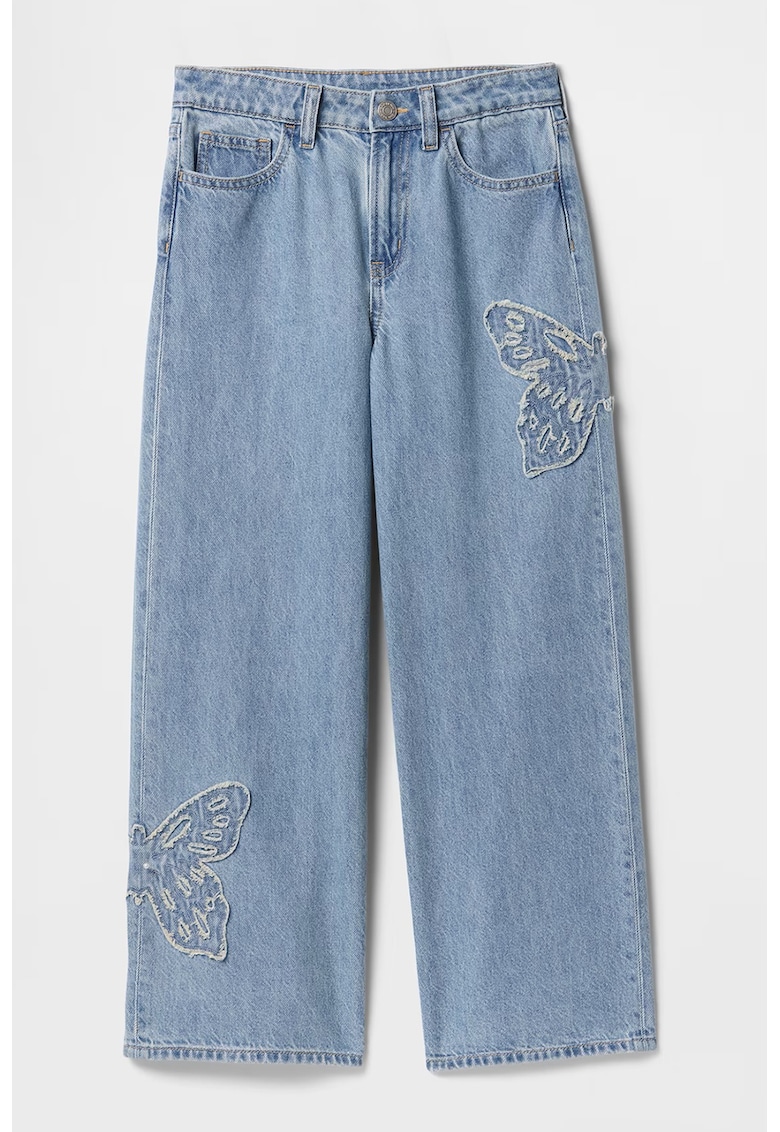 Дънки с бродерии и широк крачол GAP