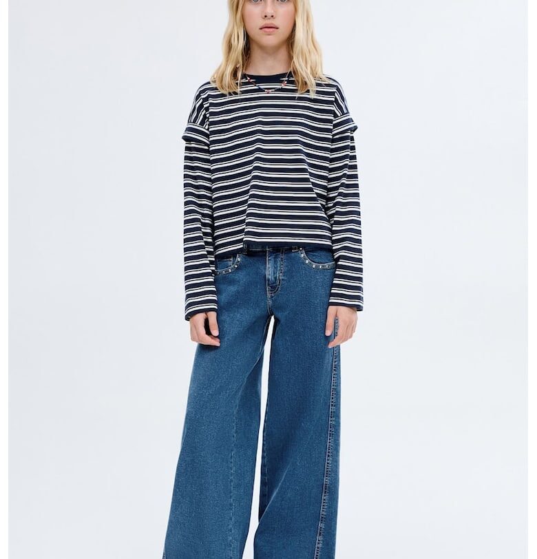 Дънки с декоративни камъни Mango