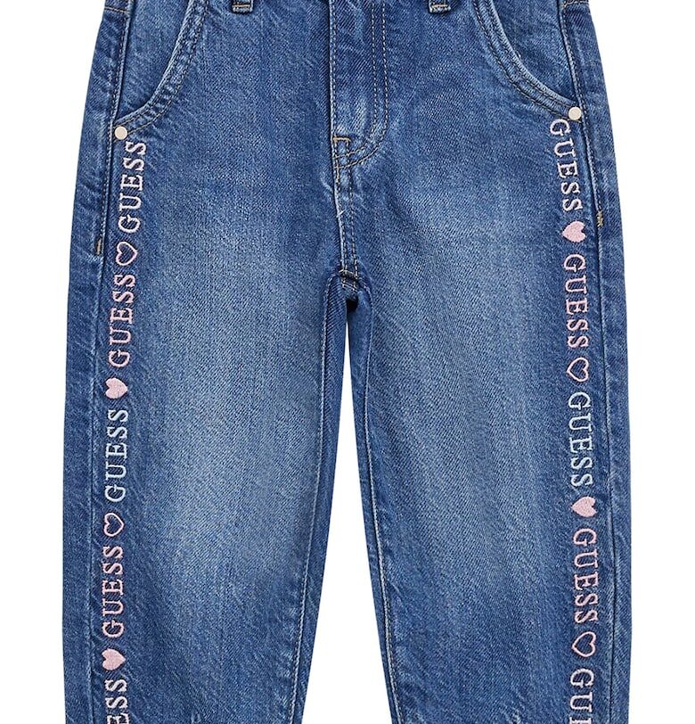 Дънки с лиосел с бродирано лого GUESS KIDS