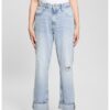 Дънки с лиосел с висока талия и захабен ефект GUESS