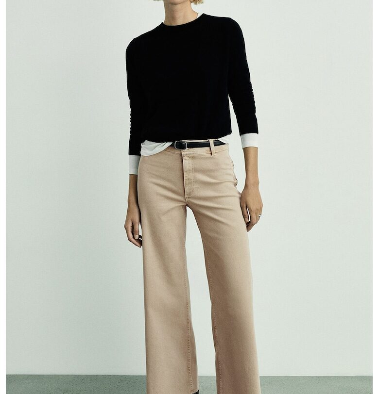 Дънки с широк крачол Mango