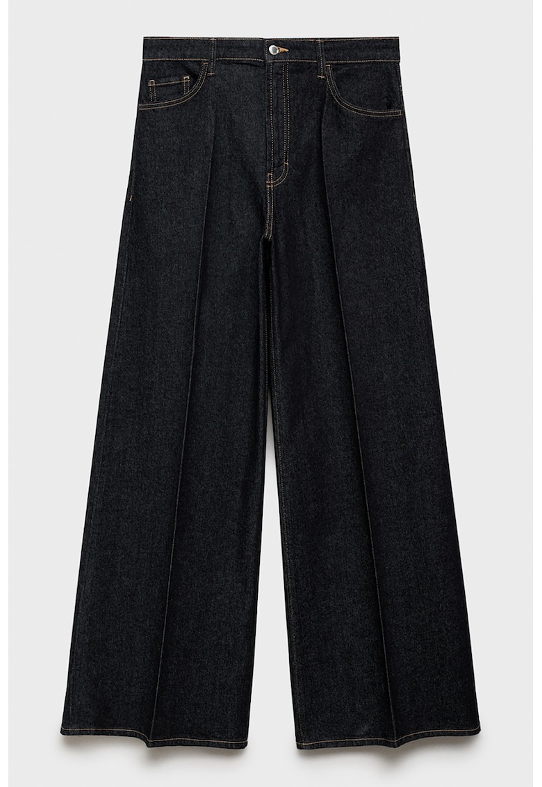 Дънки с широк крачол и контрастни шевове Mango