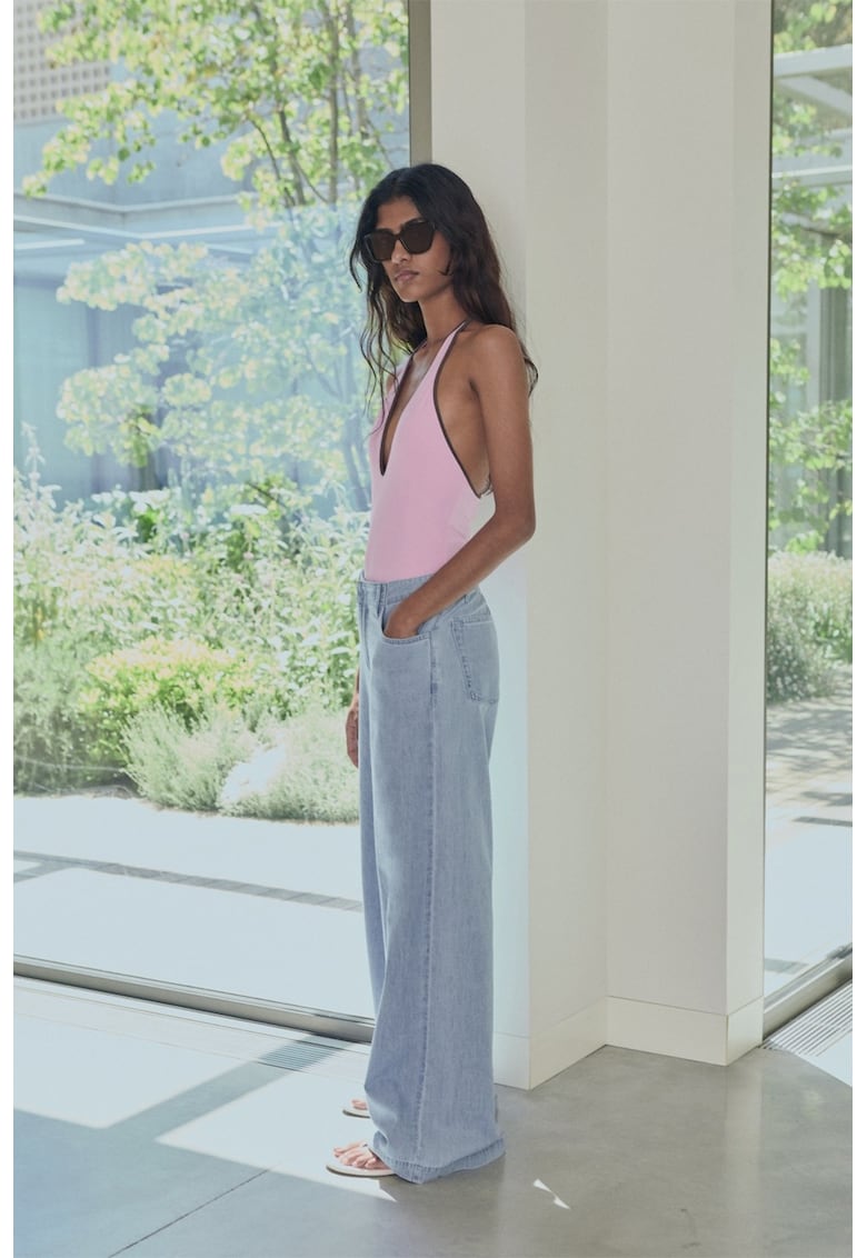 Дънки с широк крачоли джобове Mango