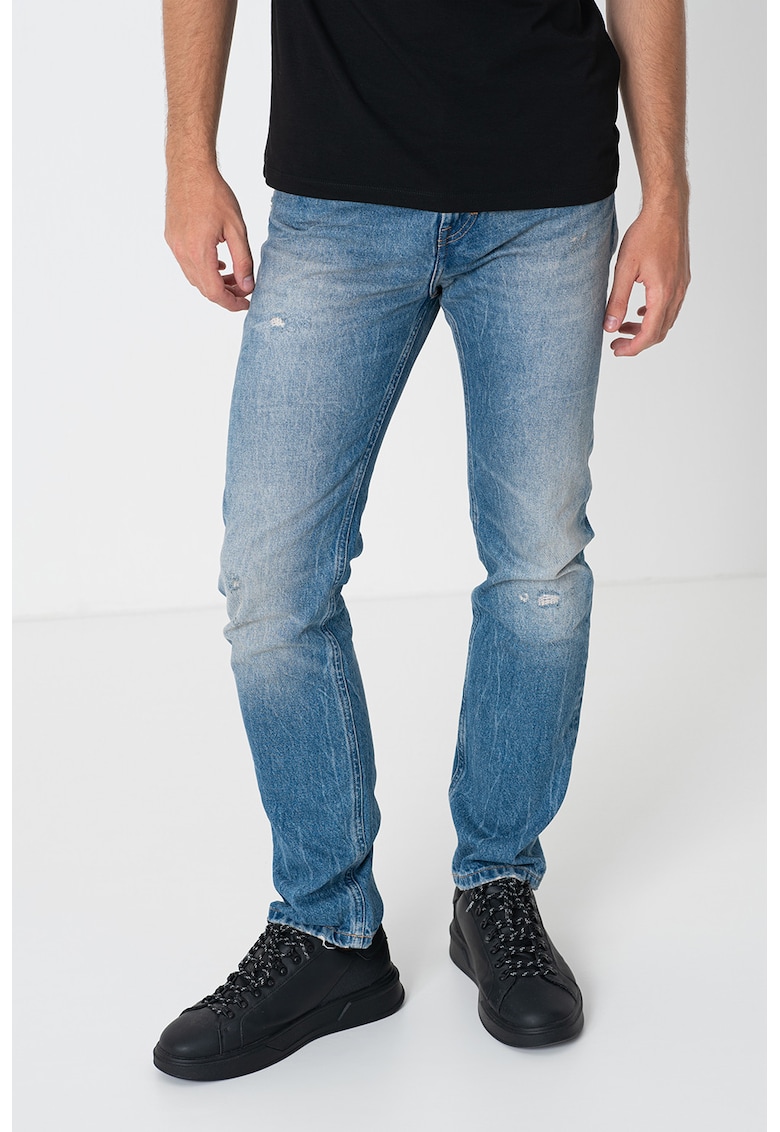 Дънки със средновисока талия и протрити зони Karl Lagerfeld