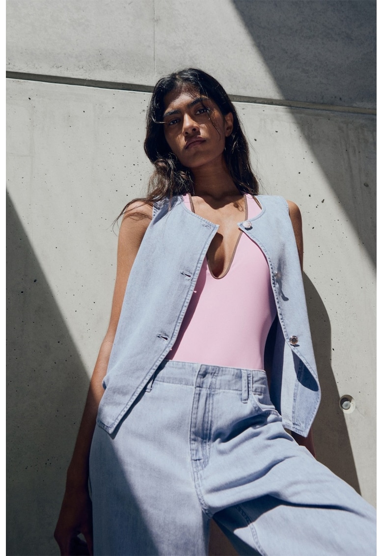 Дънков елек с копчета Mango