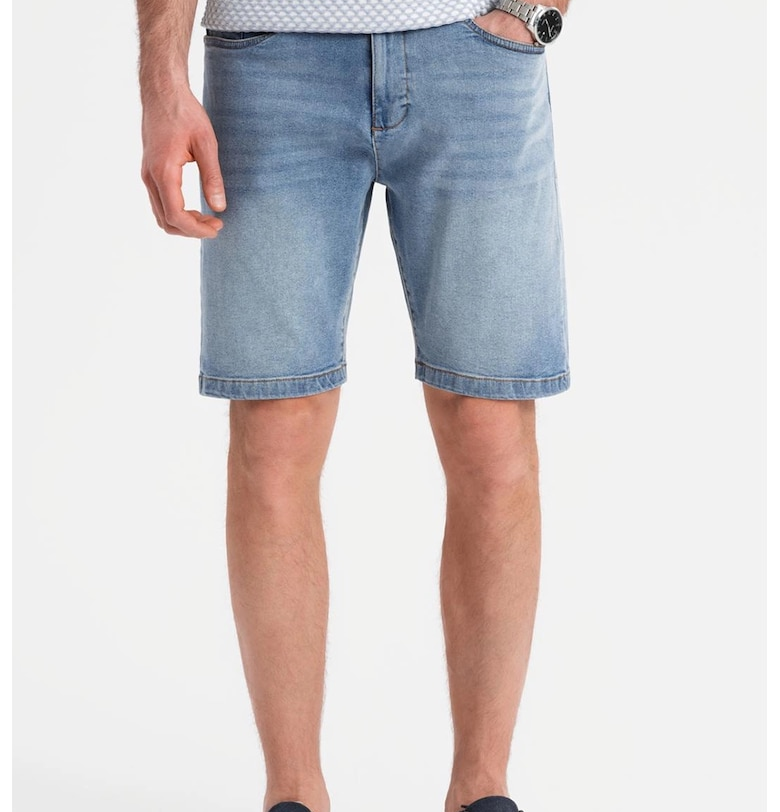 Дънков къс панталон с джобове OMBRE