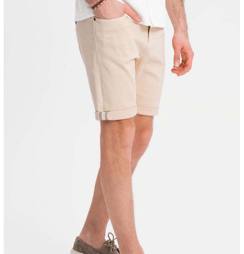 Дънков къс панталон със средновисока талия OMBRE