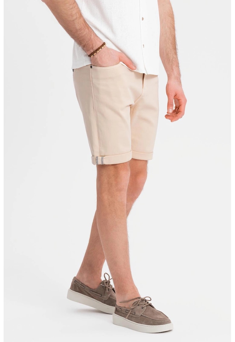 Дънков къс панталон със средновисока талия OMBRE