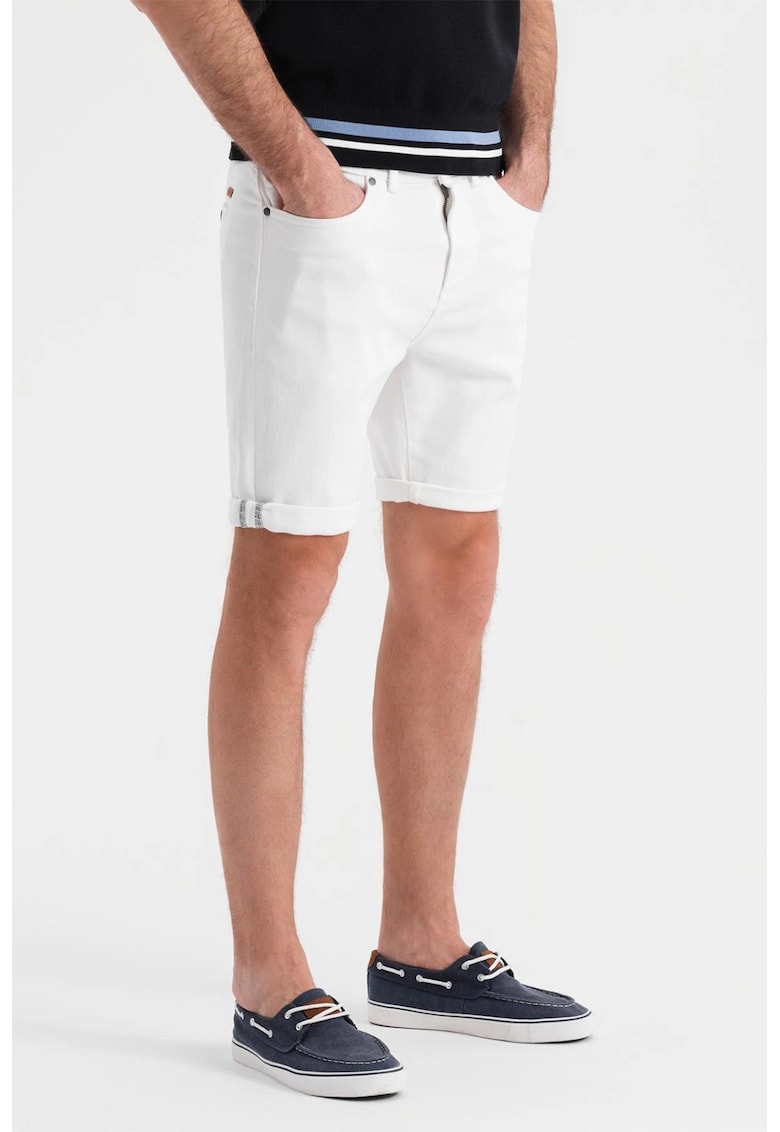 Дънков къс панталон със средновисока талия OMBRE