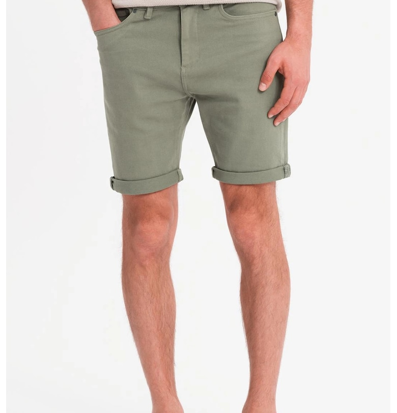 Дънков къс панталон със средновисока талия OMBRE