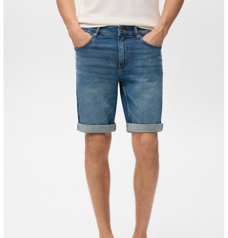 Дънкови бермуди с миди талия Mango