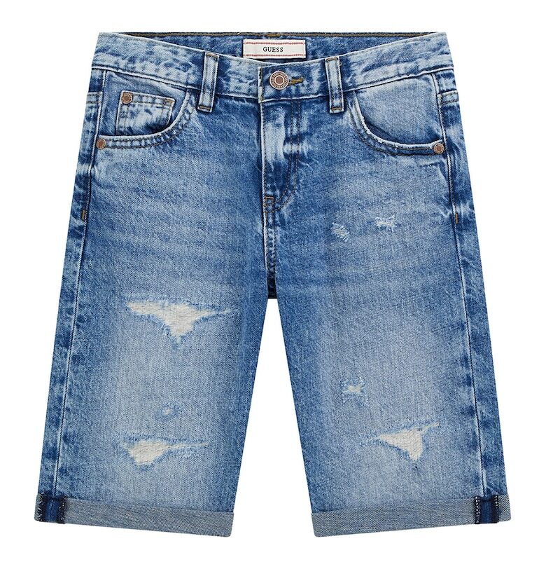 Дънкови бермуди с протрити зони GUESS KIDS