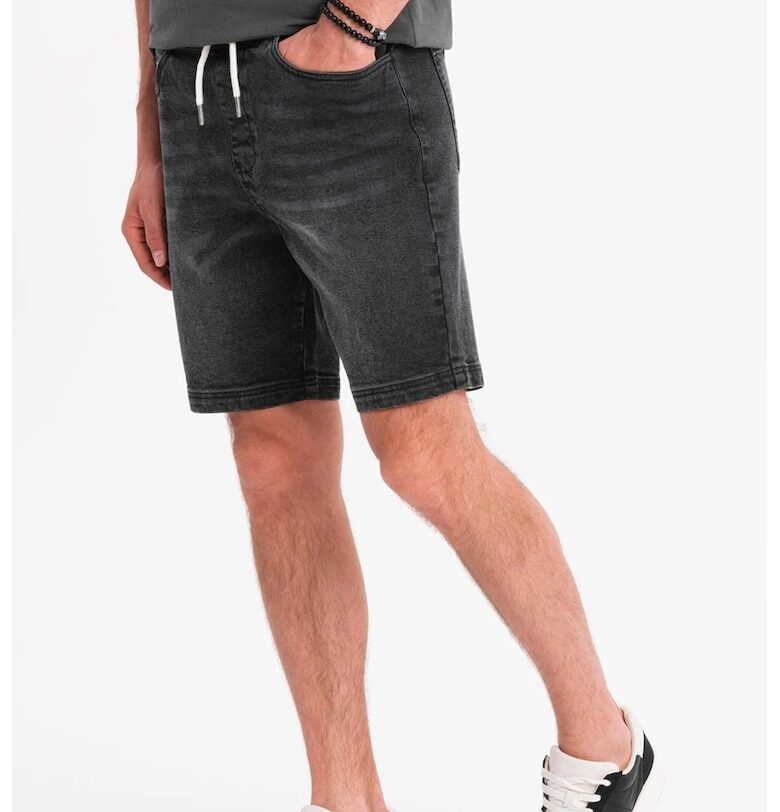 Дънкови бермуди с регулируема талия OMBRE