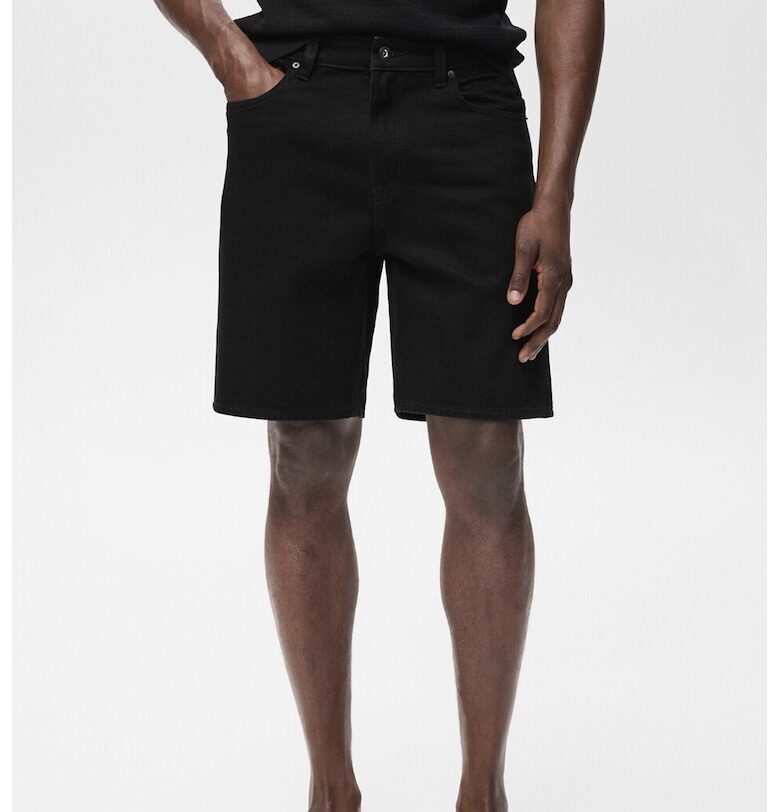 Дънкови бермуди със средна талия Mango