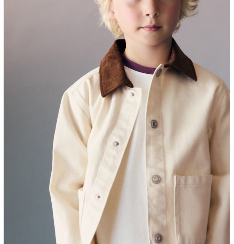 Дънково яке с контрастна яка Mango