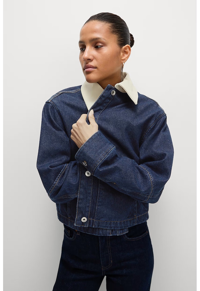 Дънково яке с контрастна яка Marks  Spencer