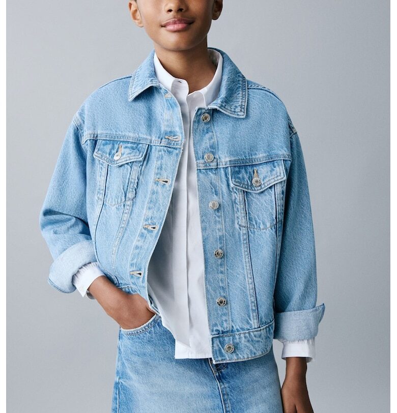 Дънково яке със стандартна кройка Mango