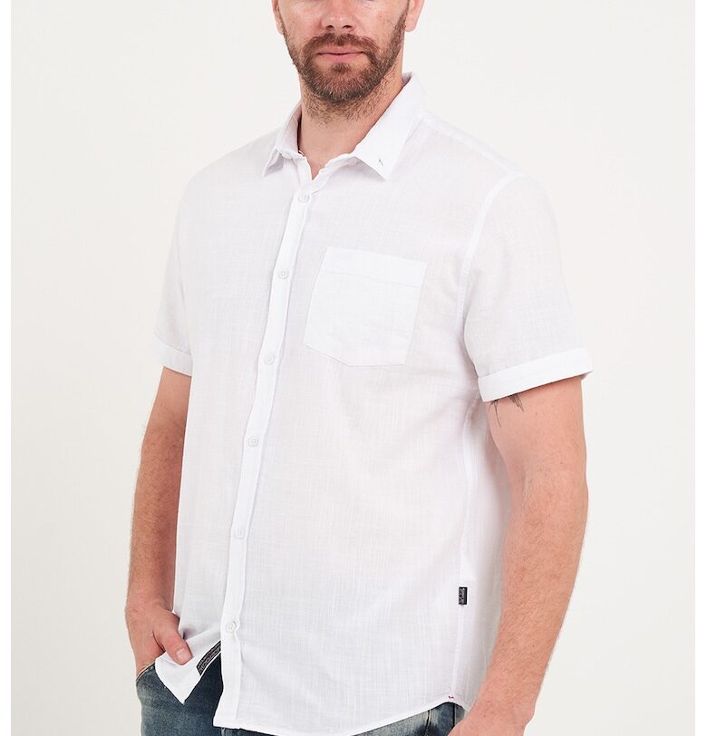 Едноцветна памучна риза с къси ръкави Lee Cooper