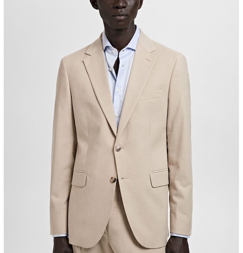 Едноцветно слим сако Mango