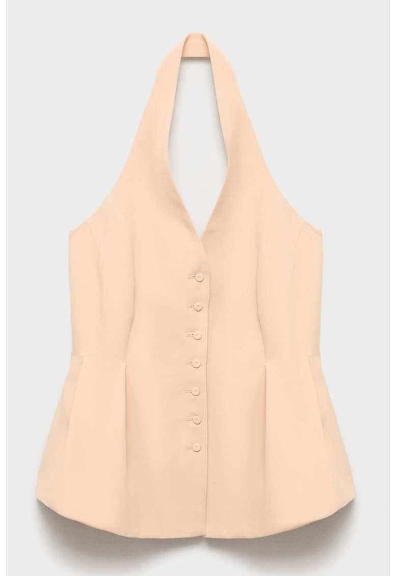 Елек с копчета и плисиран детайл Mango