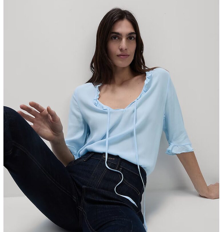 Ефирна блуза с набирания Marks  Spencer