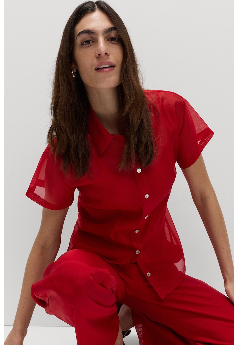 Ефирна риза с къси ръкави Marks  Spencer