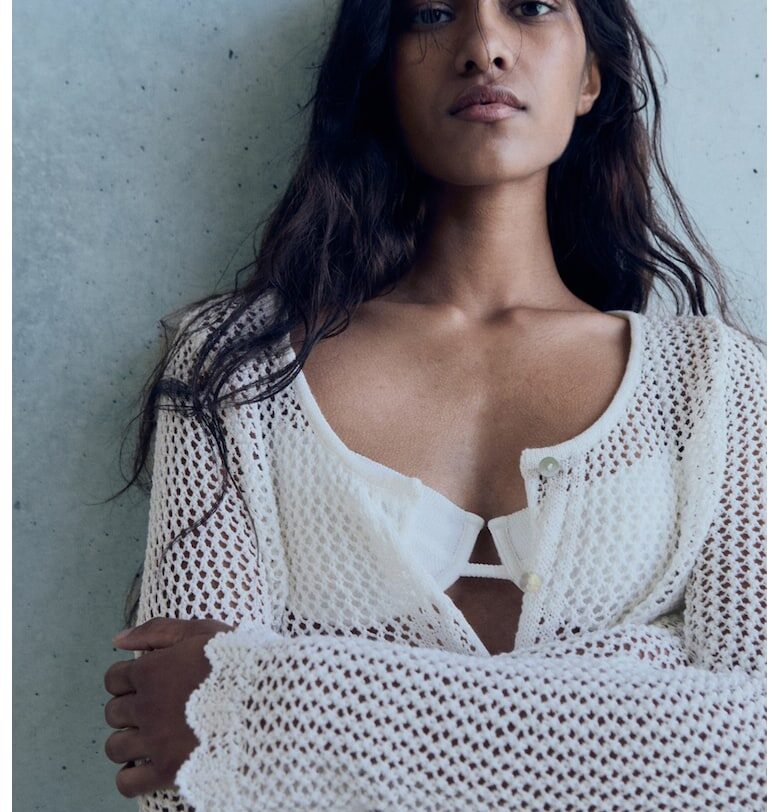 Жилетка с едра плетка Mango