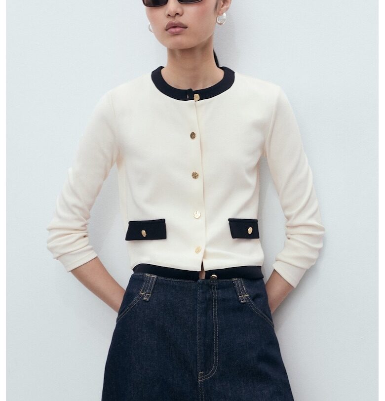 Жилетка с контрасти Mango