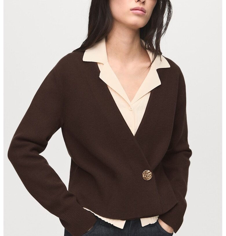 Застъпена къса жилетка Mango