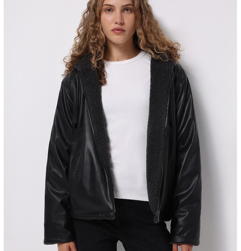 Зимно яке от еко кожа с вата от еко вълна COLINS