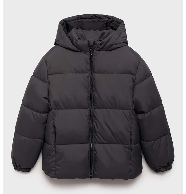 Зимно яке с качулка и табелка за име Mango