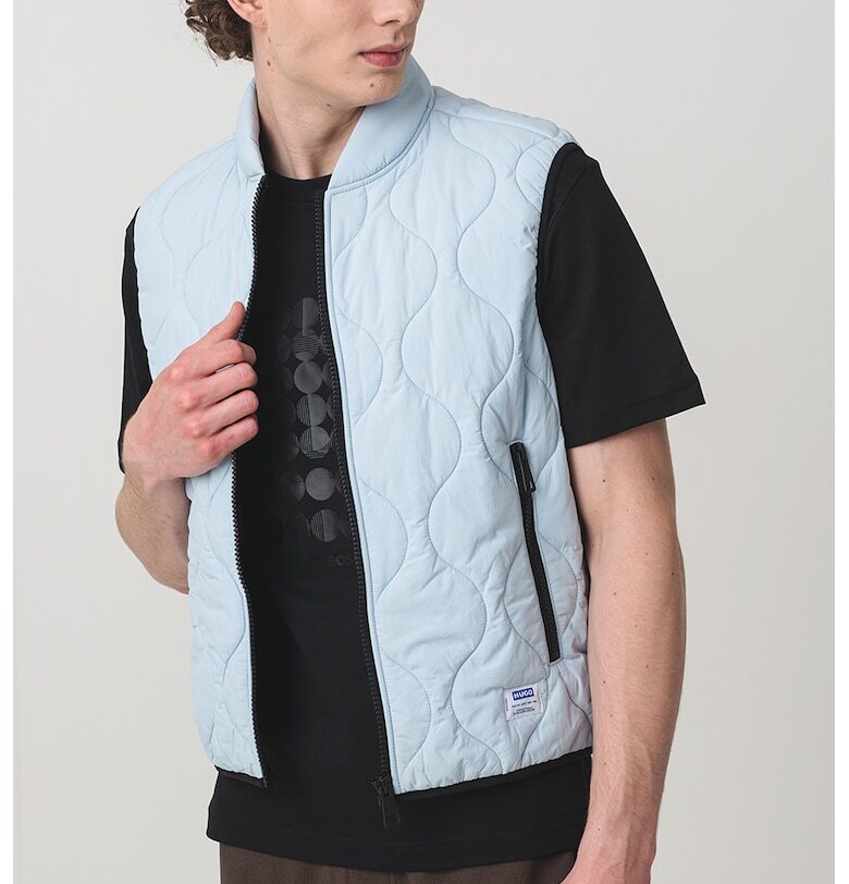 Капитониран елек с джобове с цип HUGO