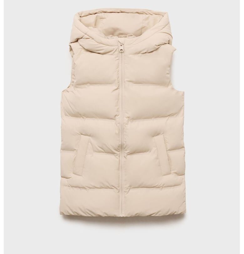 Капитониран елек с качулка Mango