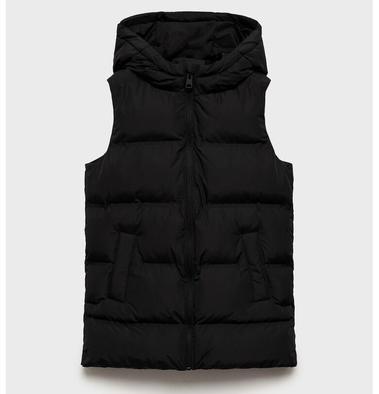 Капитониран елек с качулка Mango