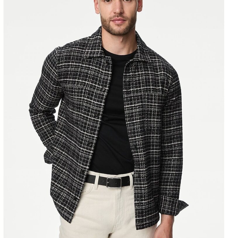 Кариран шакет с джобове Marks  Spencer