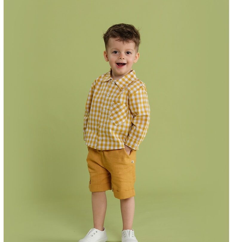 Карирана памучна риза с джоб Naeve