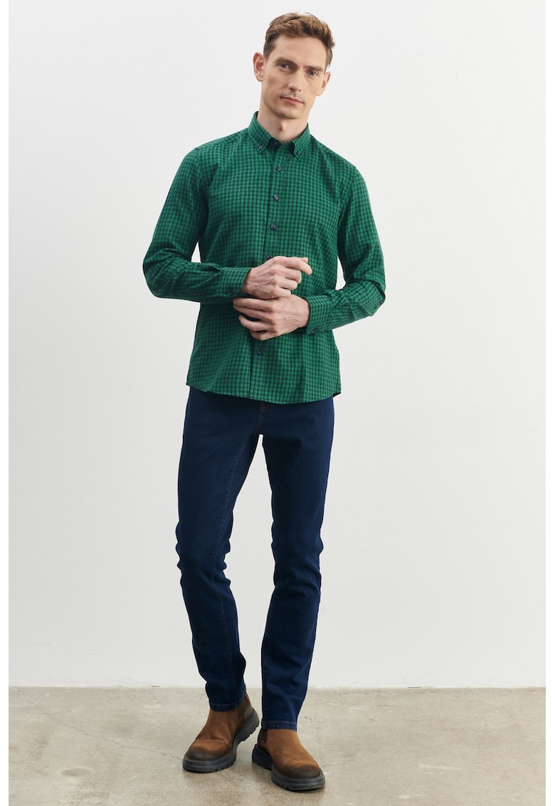 Карирана риза с апликирани лакти ACCo